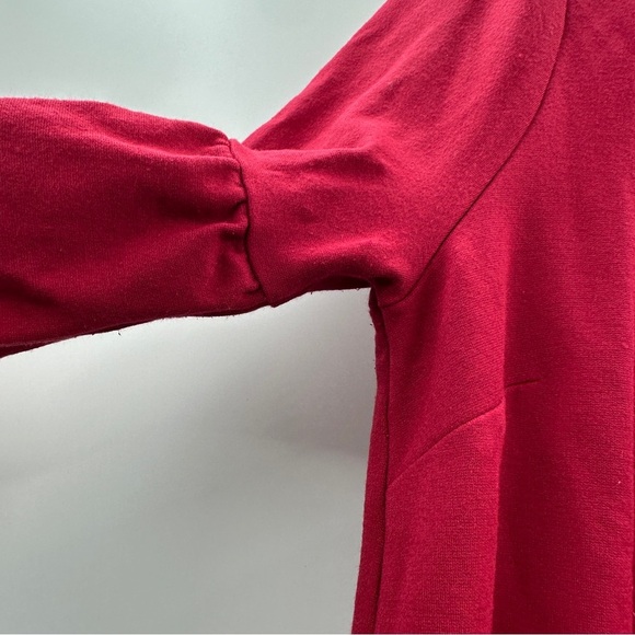 Ingrid & Isabel Maternity Red Flutter 3/4 Sleeve Round Neck Mini Shift Dress M - Picture 10 of 16